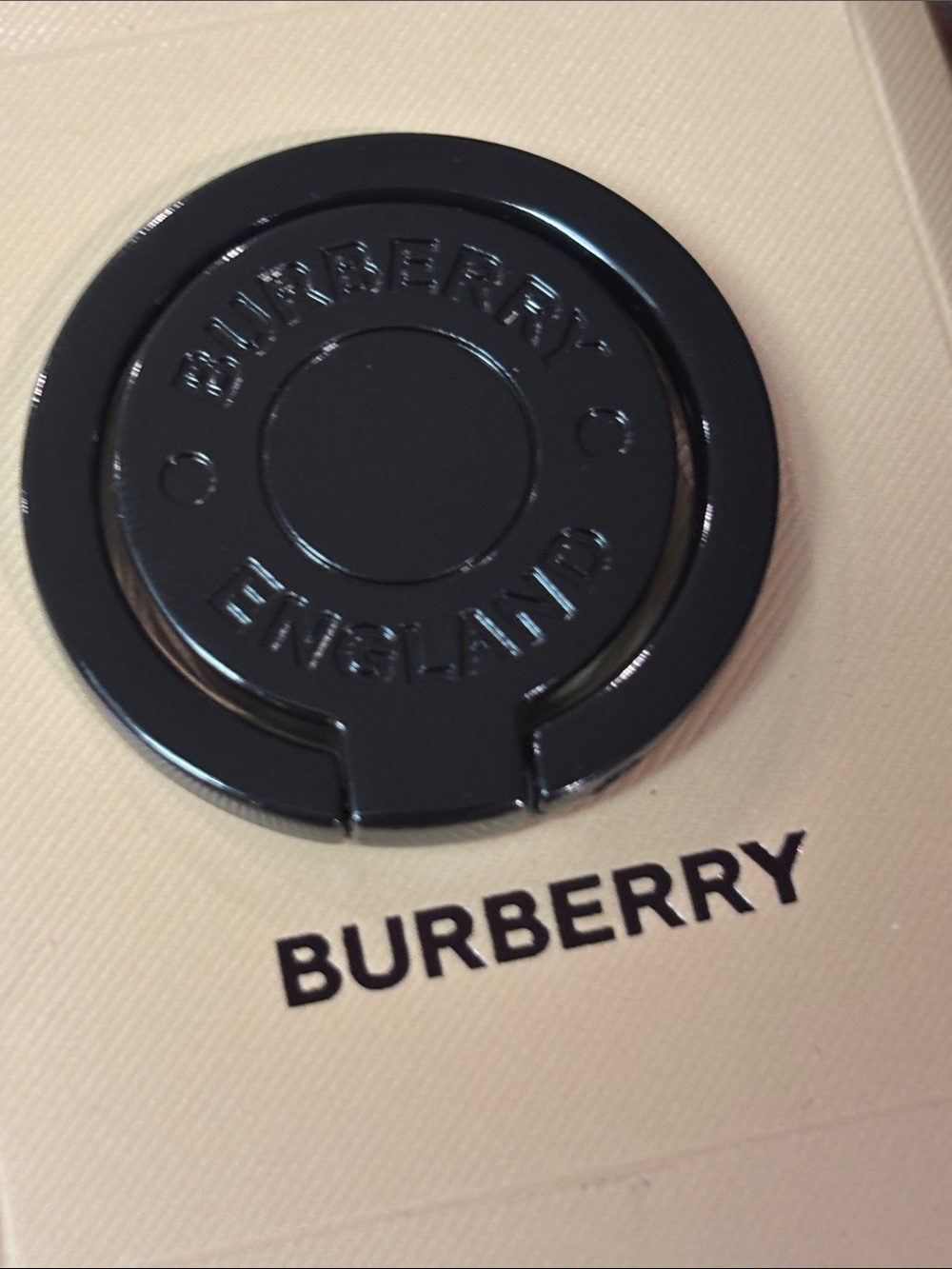 ⚜️Burberry black Phone ring holder Accessory with Embossed Logo GWP NIB ⚜️ - Picture 3 of 5
